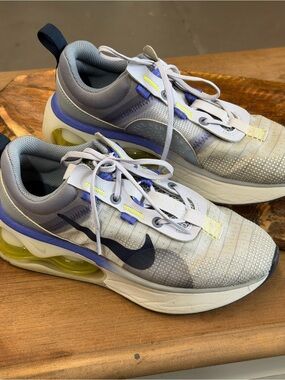 Nike Air Max  Running Shoes in Gray, purple/Blue, Yellow youth 5.5